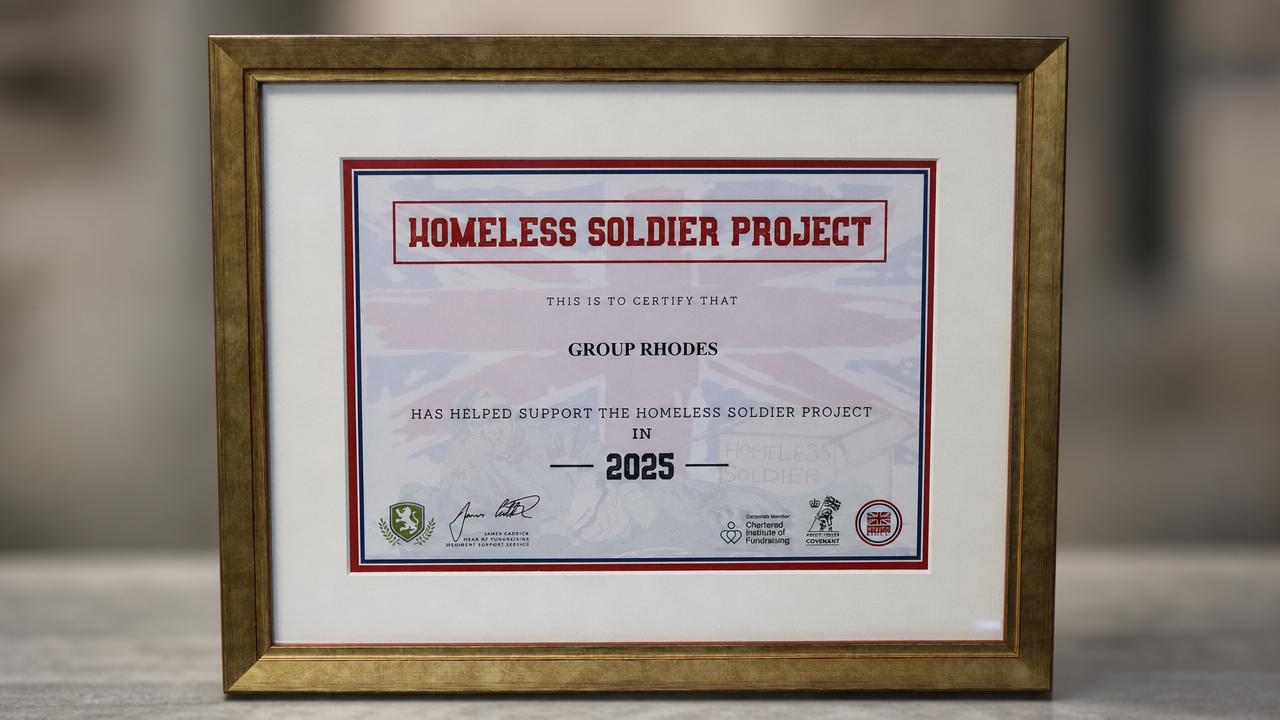 Group Rhodes supports Military Charity - The Homeless Soldier Project
